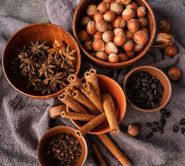 Cinnamon, Cardamom, Cloves, Fennel Seeds